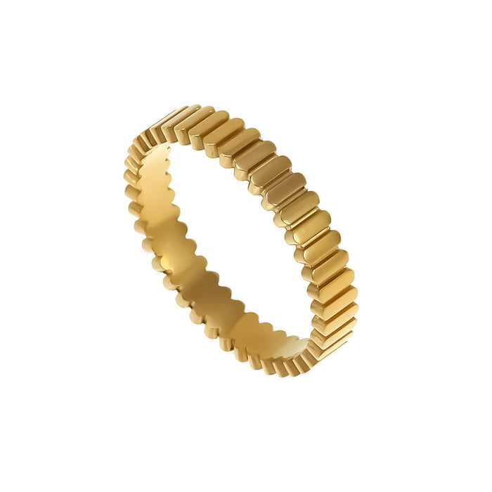 Wholesale non-fading titanium steel gold and silver striped rings
