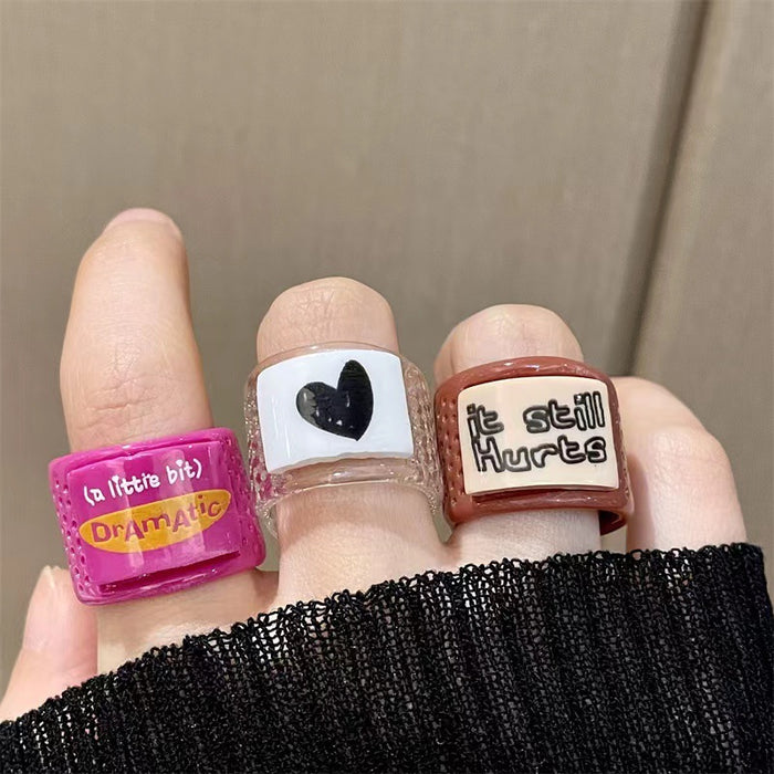 Acrylic resin letter love ring