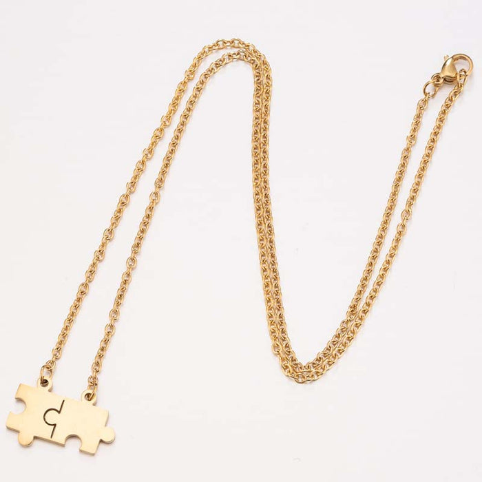 Camera puzzle star pendant necklace, stainless steel girls simple love necklace wholesale