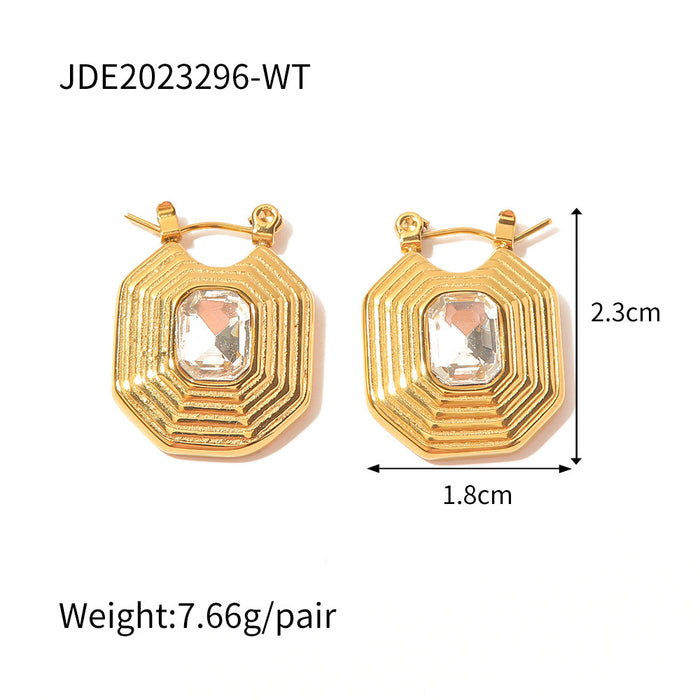 Pendientes colgantes con forma de pirámide con incrustaciones de circonitas: pendientes vintage en espiral para mujer