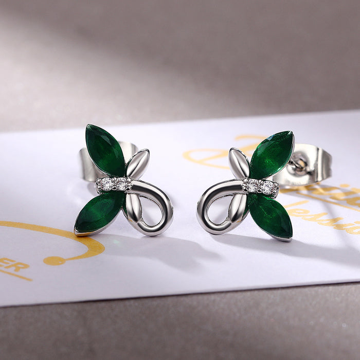 Pendientes de mariposa y flores, pendientes versátiles para mujer con circonitas