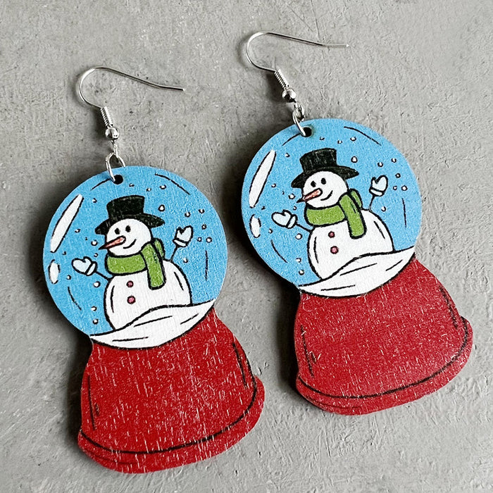 Wooden Christmas Socks Earrings