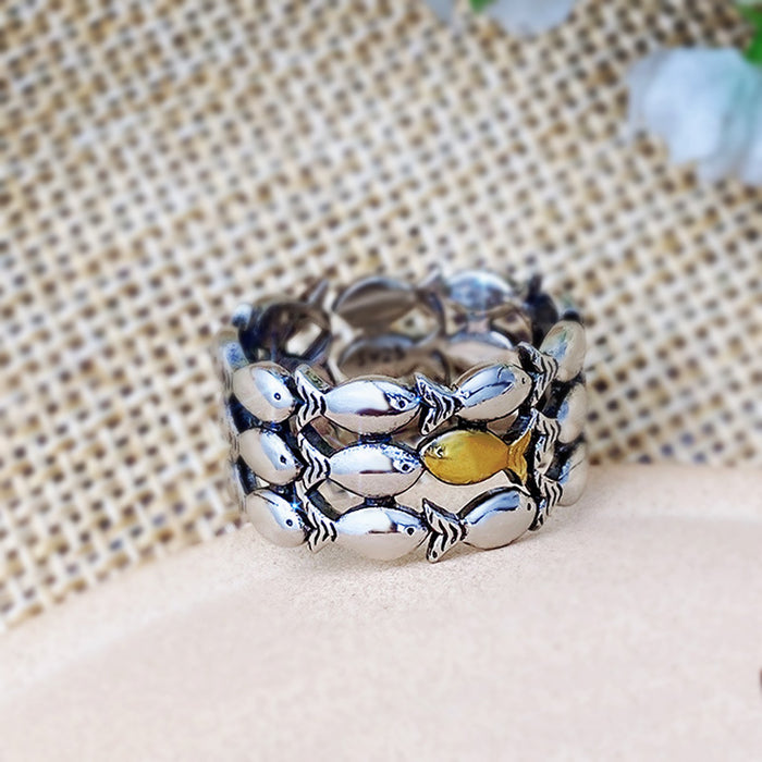 Two-color fish female ring student accessories