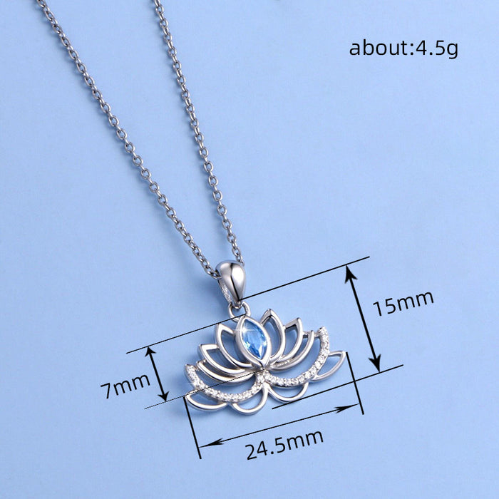 Hollow lotus necklace light luxury style necklace