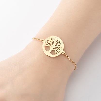 Love star pendant bracelet, stainless steel tree of life coconut tree bracelet wholesale