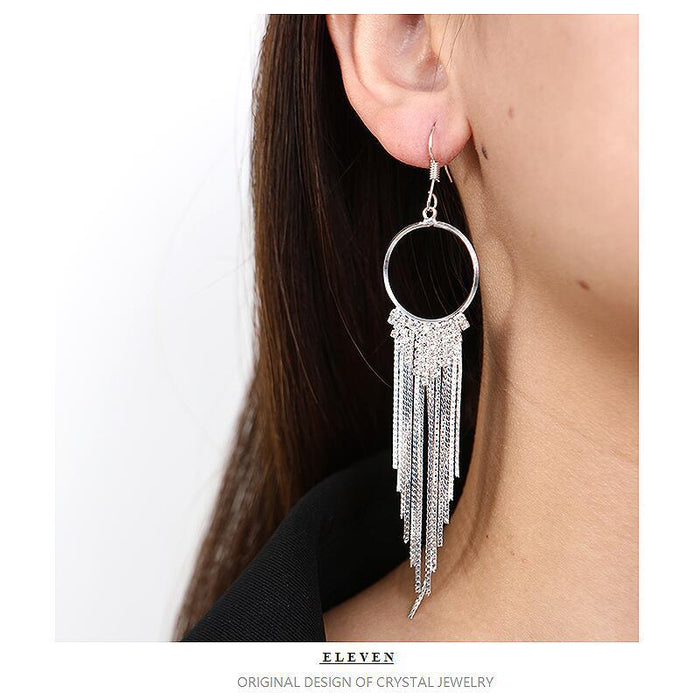 Long Tassel Rhinestone Earrings - Elegant and Versatile Jewelry for Women