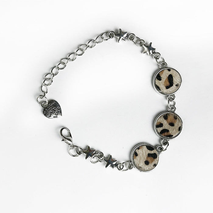 Creative Leopard and Cow Print Leather Bracelet with Bohemian Vintage Style