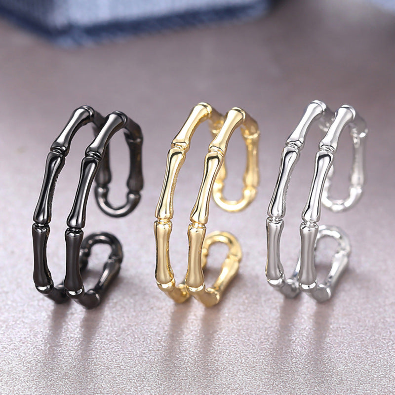 Anillo ajustable de bambú personalizado, anillo sencillo y popular.