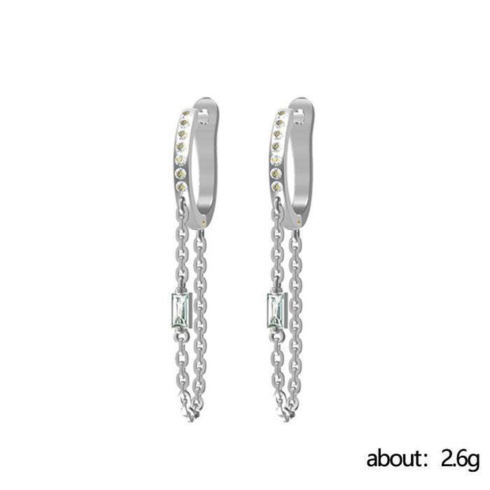 Chain tassel earrings diamond earrings for women