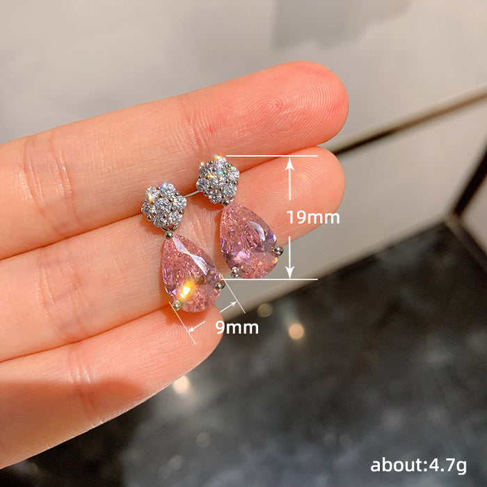 Fashionable zircon earrings exquisite small earrings