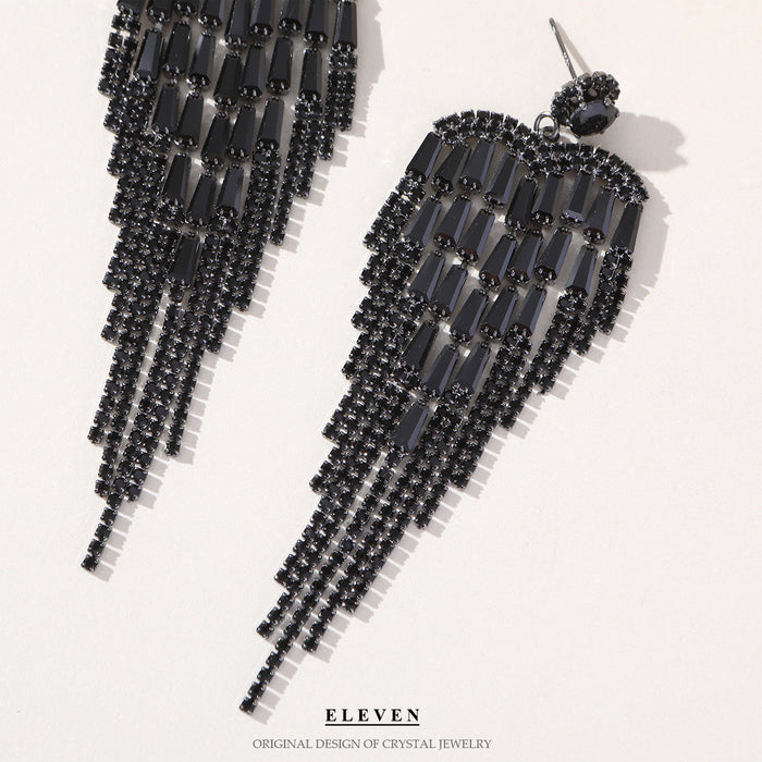Vintage Rhinestone Earrings - Exaggerated Dangles for Brides and Gowns