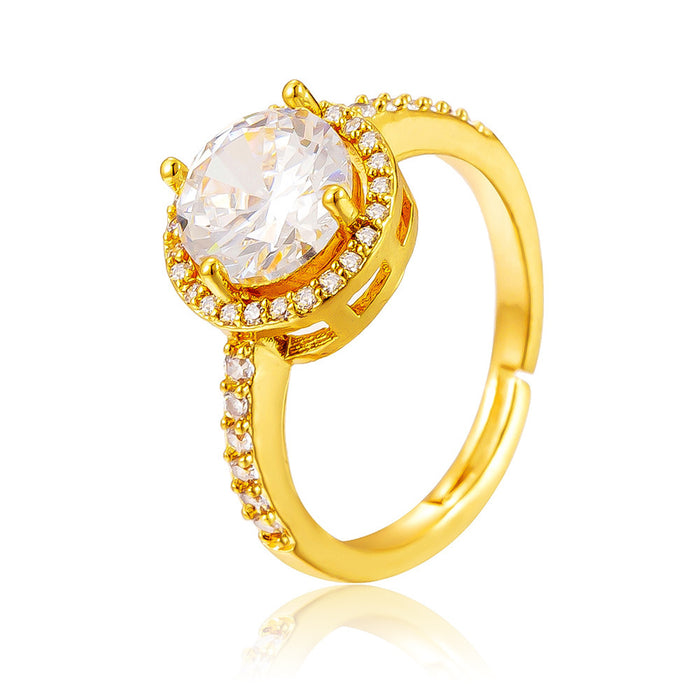 Wholesale round zircon open rings