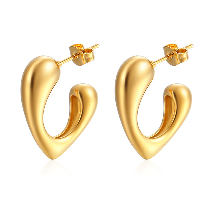 Liquid love earrings, 18K gold personalized stainless steel earrings wholesale