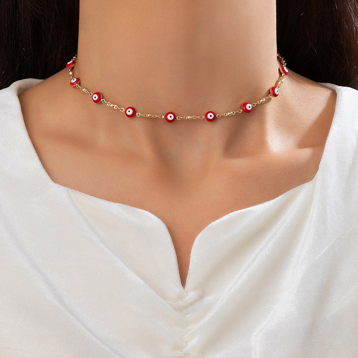 Red Eye Beaded Necklace - Unique and Trendy Unisex Accessory