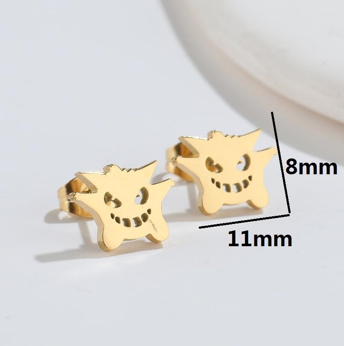 Little monster earrings, cross-border Halloween new fashion personality devil ear bone studs foreign trade accessories wholesale