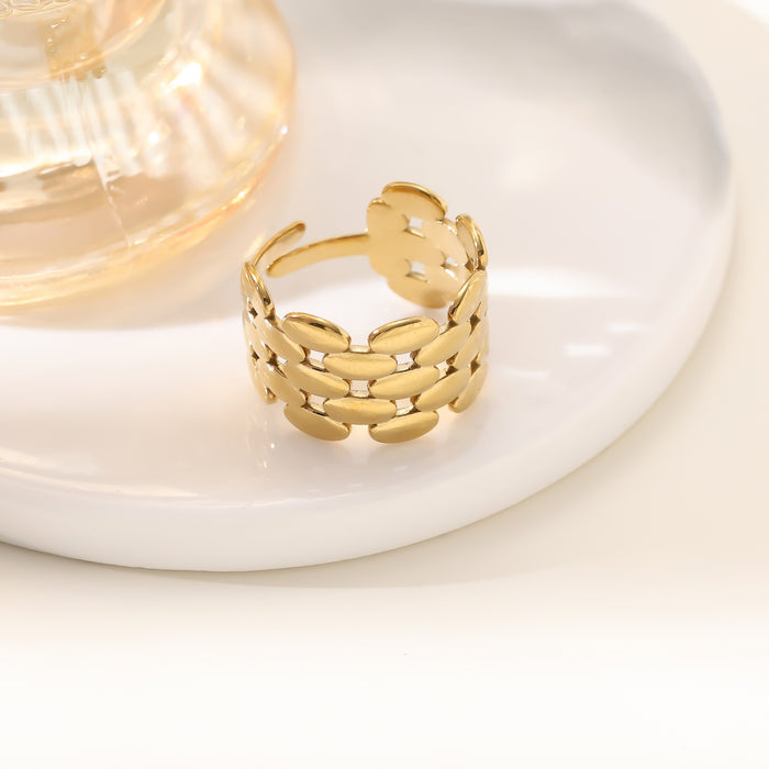 Wholesale 18K real gold, stainless steel, titanium steel irregular openwork rings - wallojewerly 