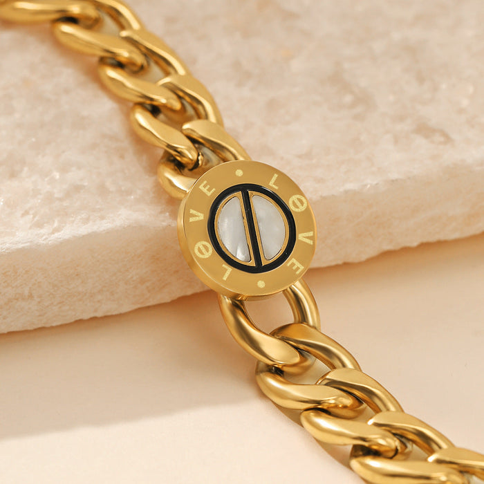 Stainless steel gold-plated geometric bracelet （Minimo de compra 2） - wallojewerly 