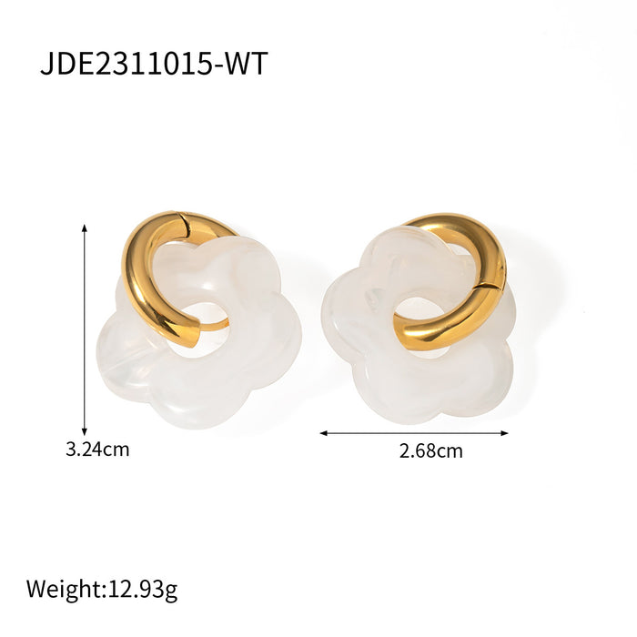 New 18K Gold Stainless Steel C-Shaped Earrings - Unique Stainless Steel Jewelry for Women