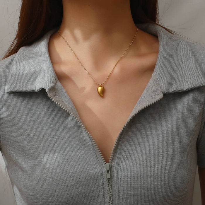 Water drop pendant necklace, 18K plated, simple European and American fashion style