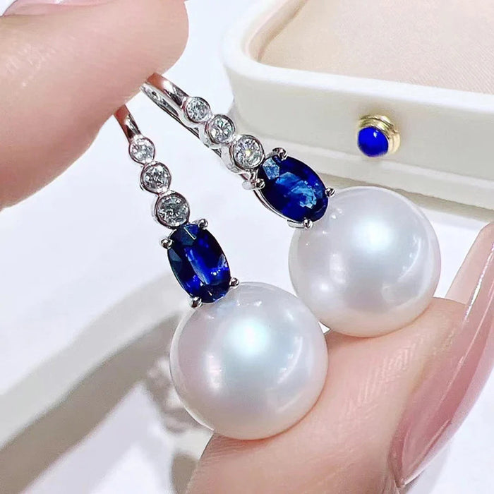 Light luxury lady earrings evening imitation pearl pendant simple temperament ear hooks for women