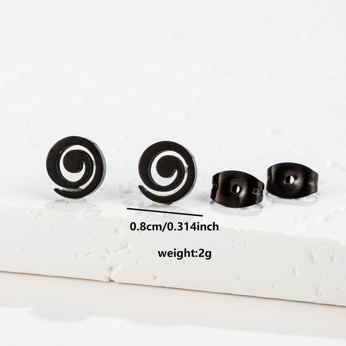 Geometric Spiral Stainless Steel Stud Earrings - Modern and Stylish Mini Jewelry