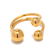 18K Gold Plated Stainless Steel Ring with Braided Design - Unique Jewelry for Women - wallojewerly 