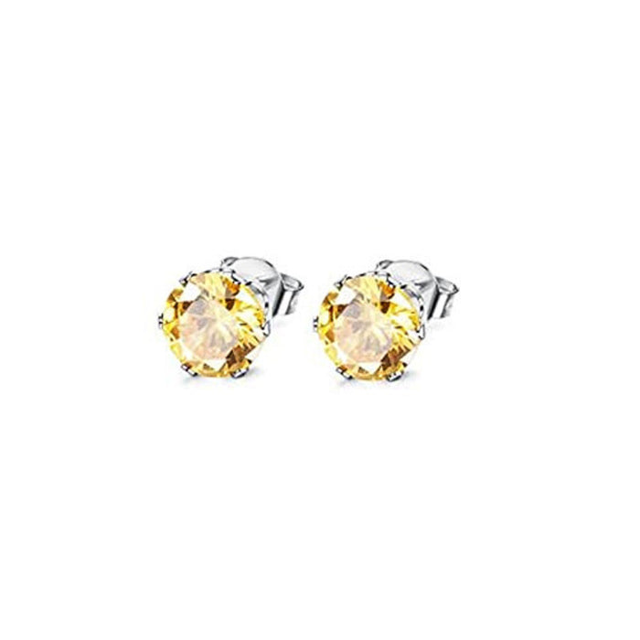 Six-claw colorful zircon earrings for men and women