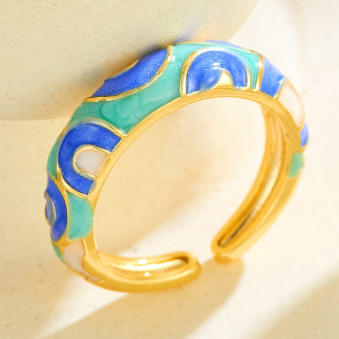 Wholesale colorful enamel leopard print rings