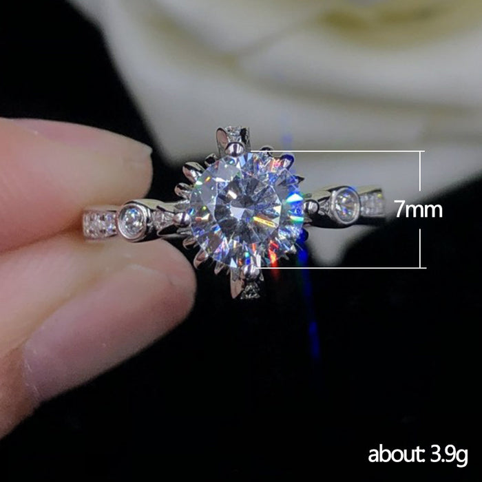 Anillo nupcial de boda con circonitas brillantes