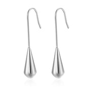 Simple teardrop earrings French retro stainless steel earrings - wallojewerly 