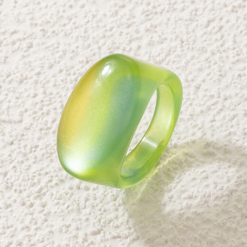 Transparent acrylic resin ring, retro ins style diamond design