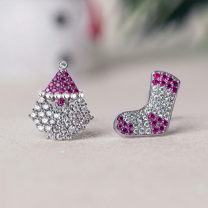 Cute zircon earrings for students