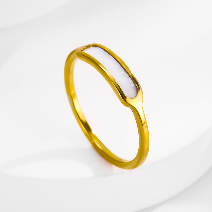 Wholesale colorfast gold stainless steel titanium steel shell rings - wallojewerly 