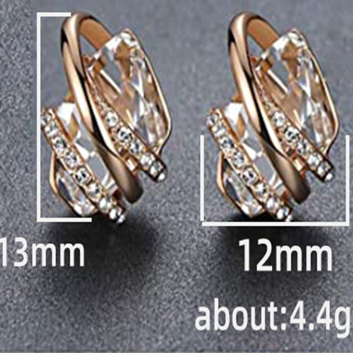 Zircon earrings simple circle commuter earrings for women