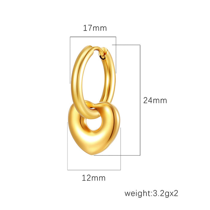 Love hoop earrings detachable stainless steel simple temperament design