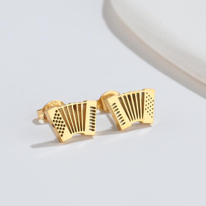 Music Note Stainless Steel Stud Earrings - Simple and Stylish Jewelry for Music Lovers