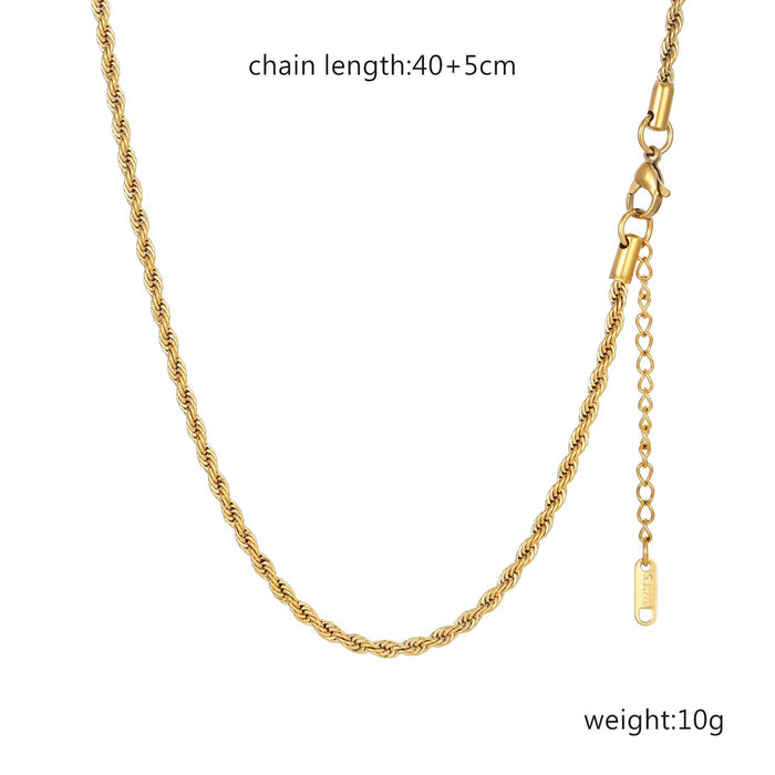 18K plated Figaro necklace, a fashionable and versatile titanium steel chain jewelry