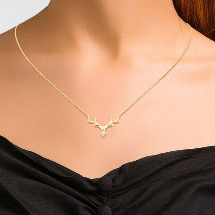 Big antler zircon pendant necklace Christmas ornaments