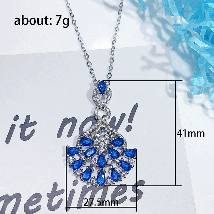 Heavy-duty full diamond sapphire mini skirt women's necklace