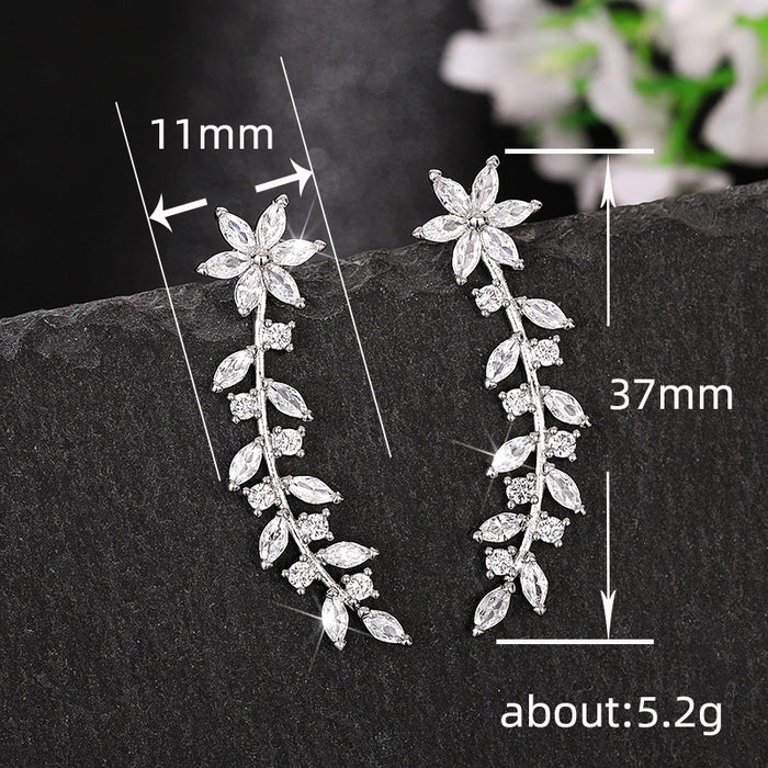 Diamond flower earrings