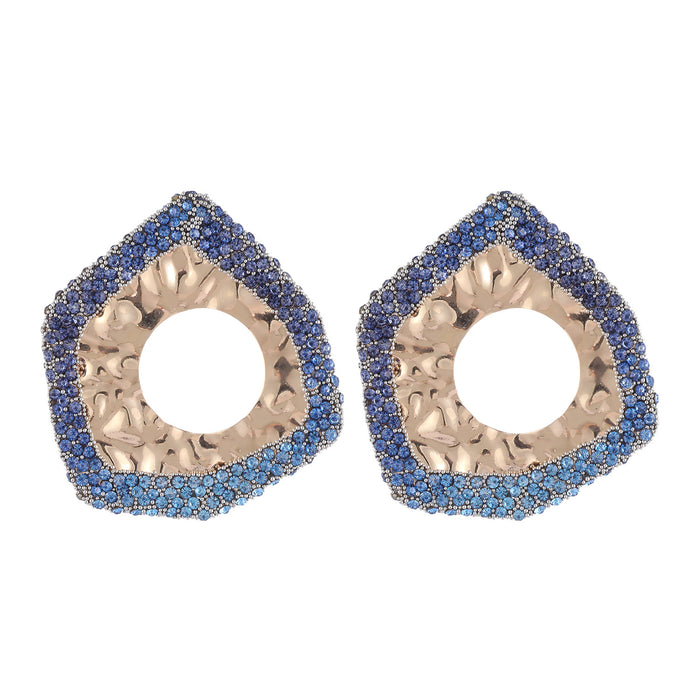 ZA Long Alloy Hollow Earrings - Vintage Asymmetrical Statement Jewelry for Women