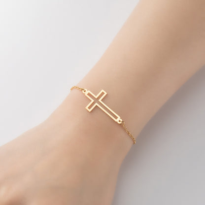 Stainless steel cross bracelet, retro Gothic open jewelry wholesale