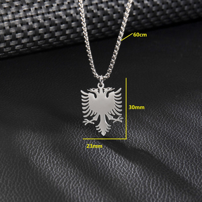 Albanian eagle pendant necklace, European and American retro fashion animal stainless steel accessories wholesale