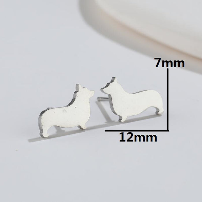 Pendientes de gato y conejo, comercio exterior transfronterizo, nueva moda, simples, lindos, pequeños animales, pendientes, joyería al por mayor