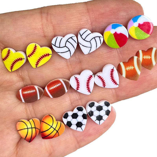 Small and exquisite acrylic baseball earrings