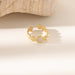 Wholesale non-fading stainless steel titanium steel gemstone diamond open rings - wallojewerly 