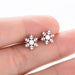 Vintage Snowflake Stainless Steel Stud Earrings - Winter-Themed Jewelry for a Chic Look - wallojewerly 