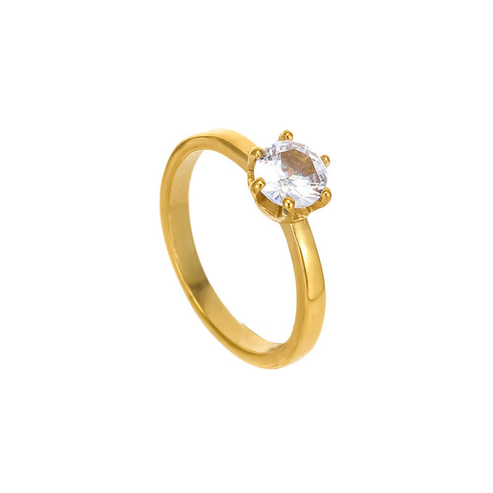 Wholesale stainless steel, titanium steel, gold-plated zircon geometric rings