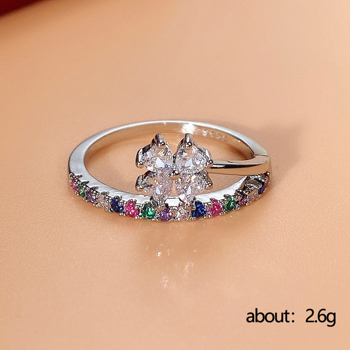 Colored zircon ring, Valentine's Day gift ring