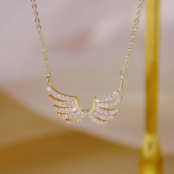 Angel Wing Pendant Diamond Women's Clavicle Necklace